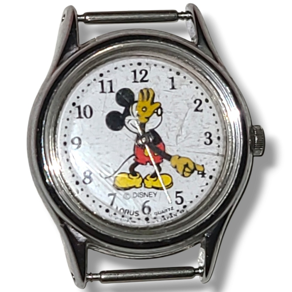 Vintage Lorus Disney Mickey Mouse Watch 22mm Quartz Japan New Battery No Strap